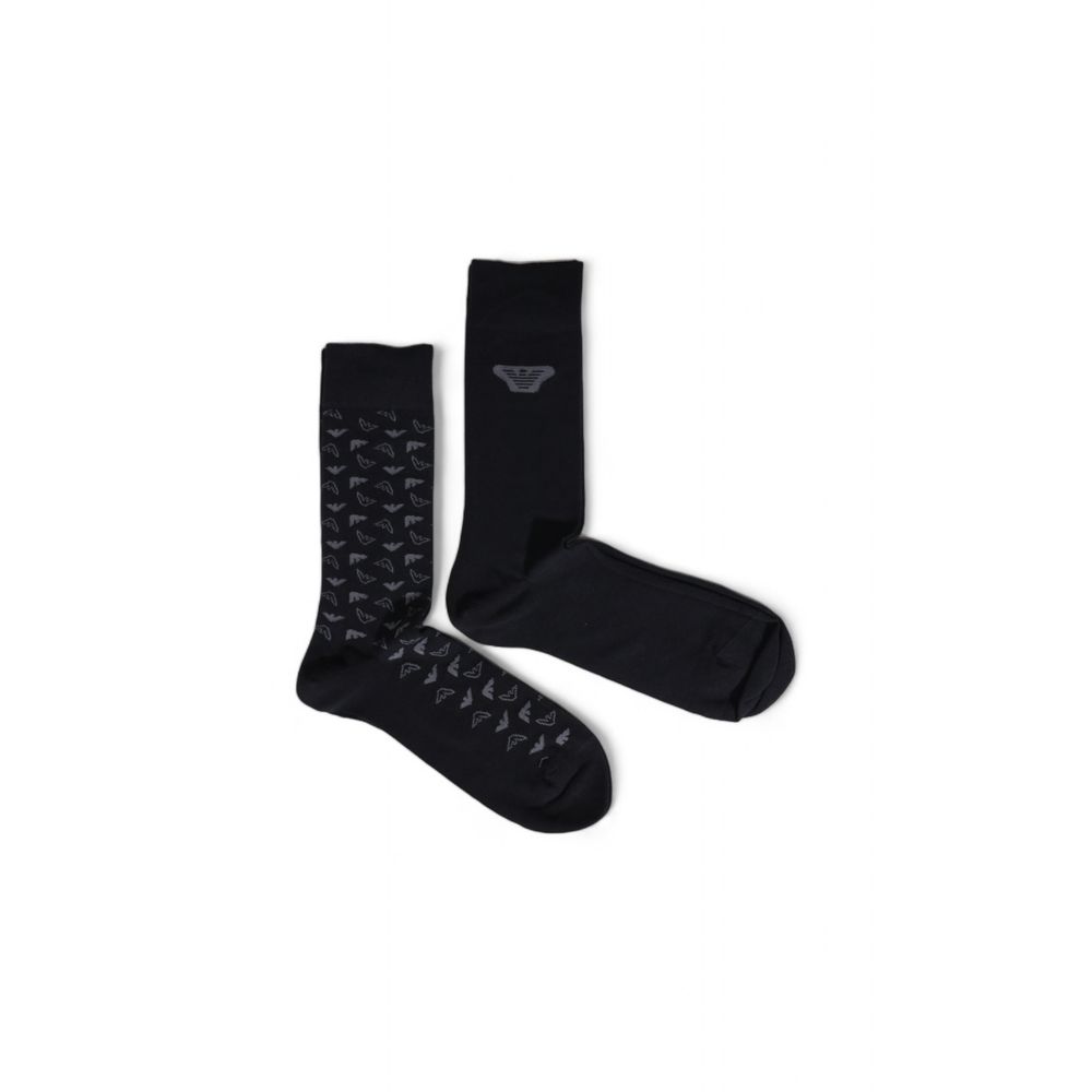 Emporio Armani Black Cotton Sock for Sophisticated Style