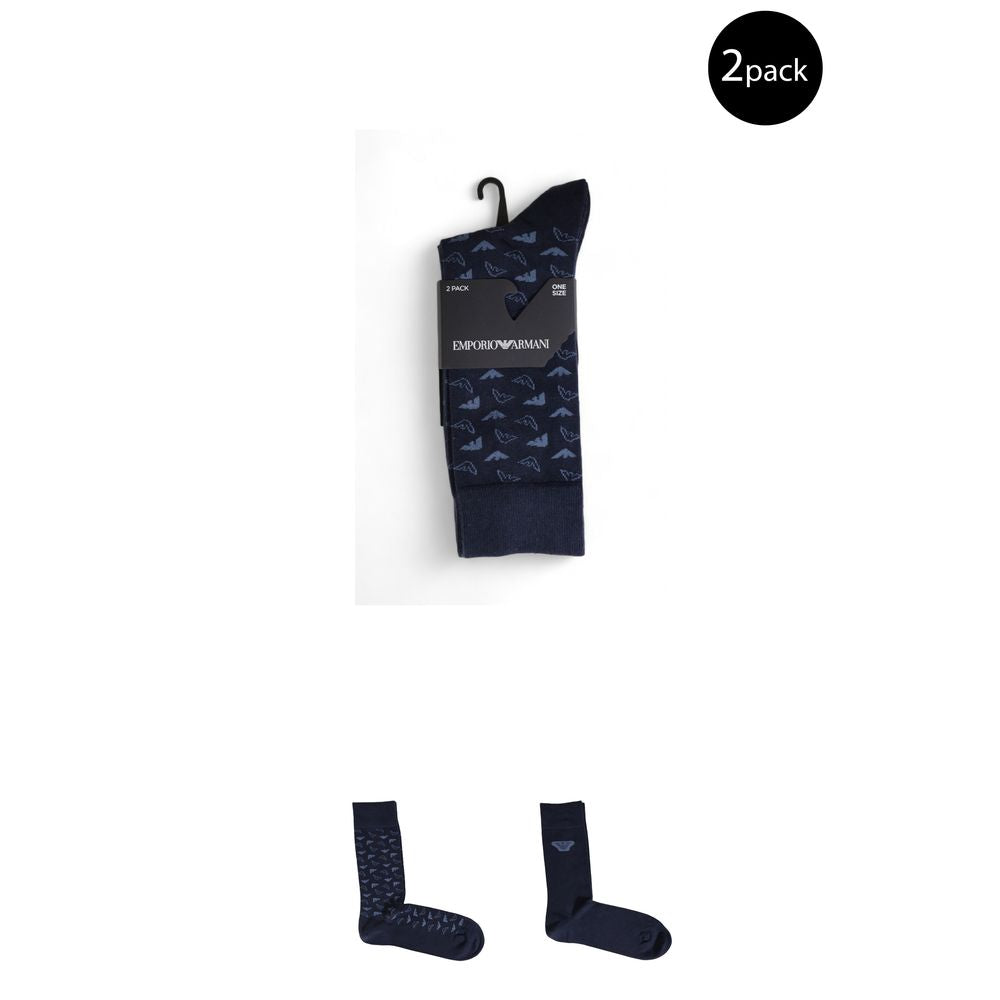 Emporio Armani Blue Cotton Sock - Luxury Comfort