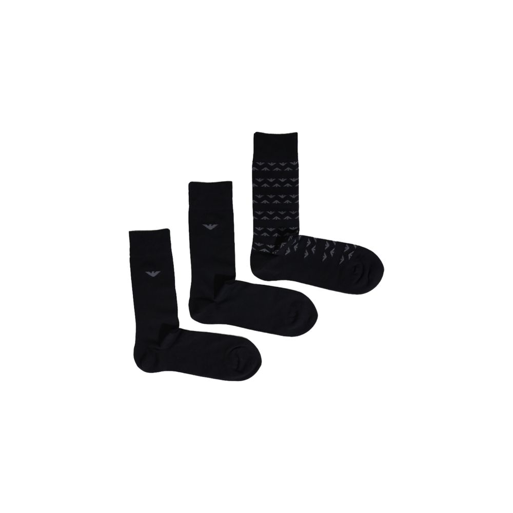 Emporio Armani Black Cotton Sock for Sophisticated Style