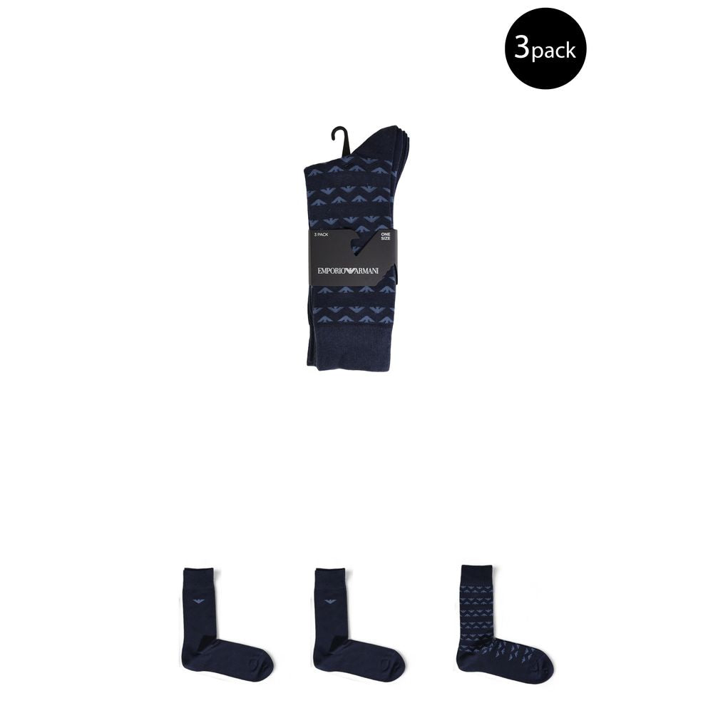 Emporio Armani Blue Cotton Sock for Elevated Style
