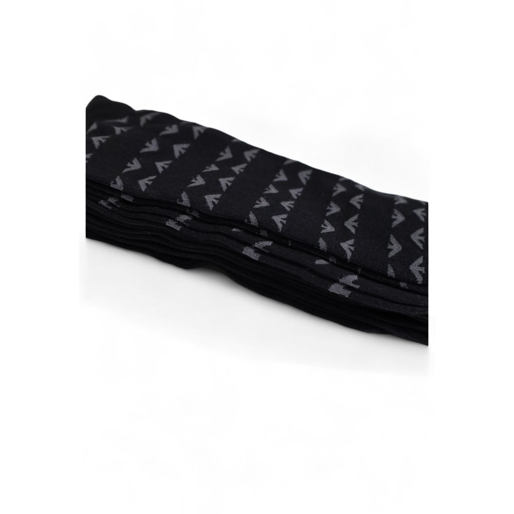 Emporio Armani Black Cotton Sock for Sophisticated Style
