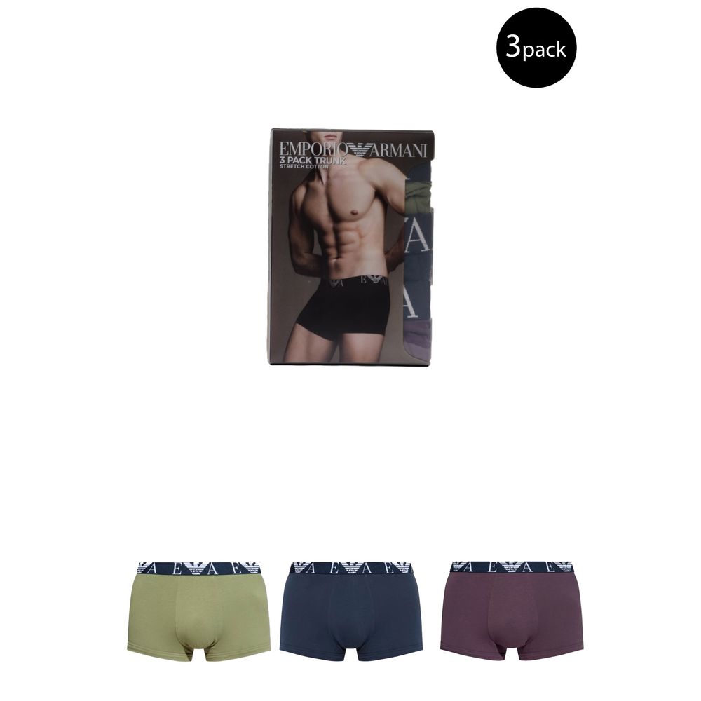 Emporio Armani Blue Cotton Luxury Underwear Trunks