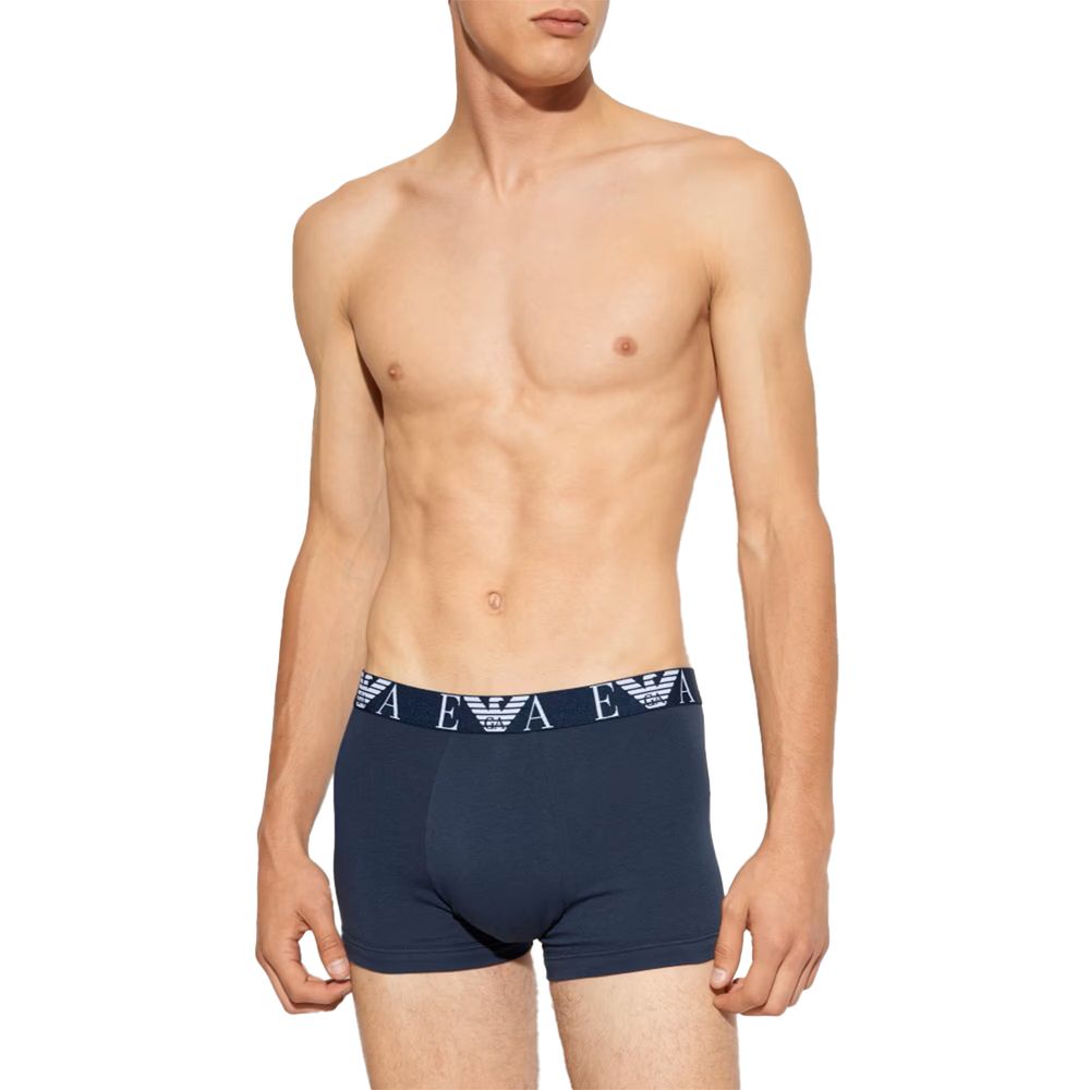 Emporio Armani Blue Cotton Luxury Underwear Trunks