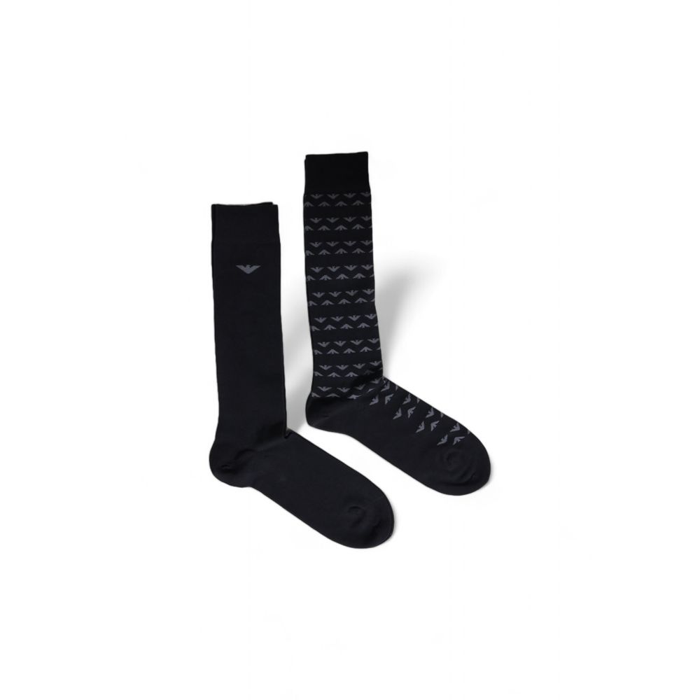 Emporio Armani Black Cotton Sock for Sophisticated Style