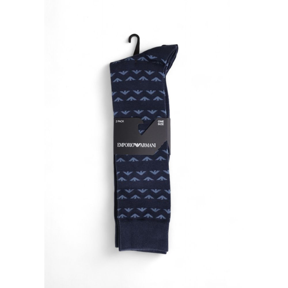 Emporio Armani Blue Cotton Sock for Sophisticated Style