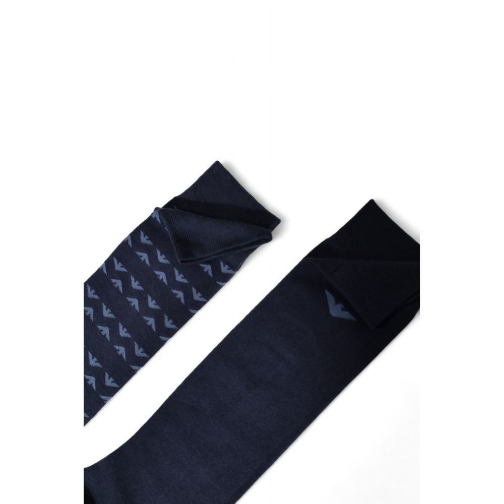 Emporio Armani Blue Cotton Sock for Sophisticated Style