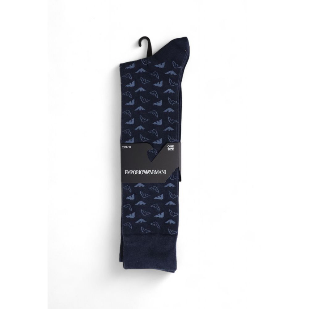 Emporio Armani Blue Cotton Sock for Elevated Comfort