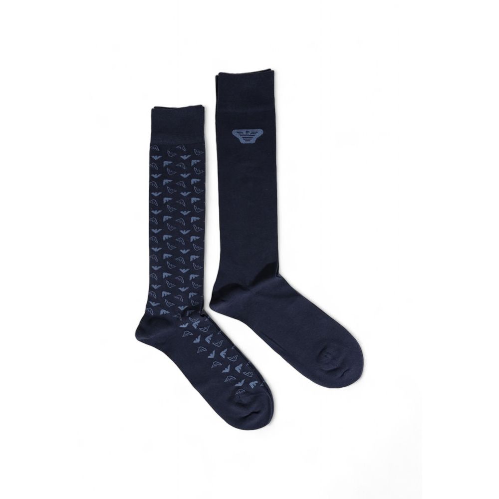 Emporio Armani Blue Cotton Sock for Elevated Comfort