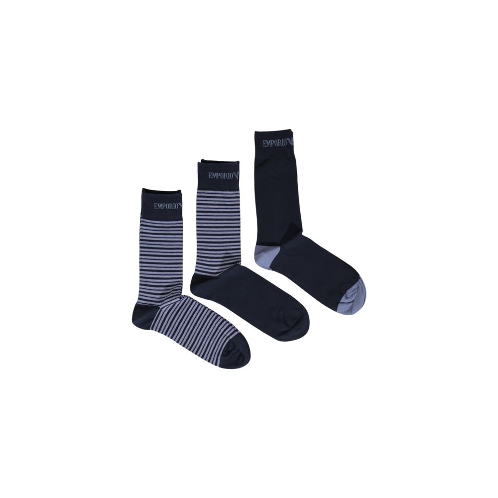 Emporio Armani Blue Cotton Sock for Elevating Style