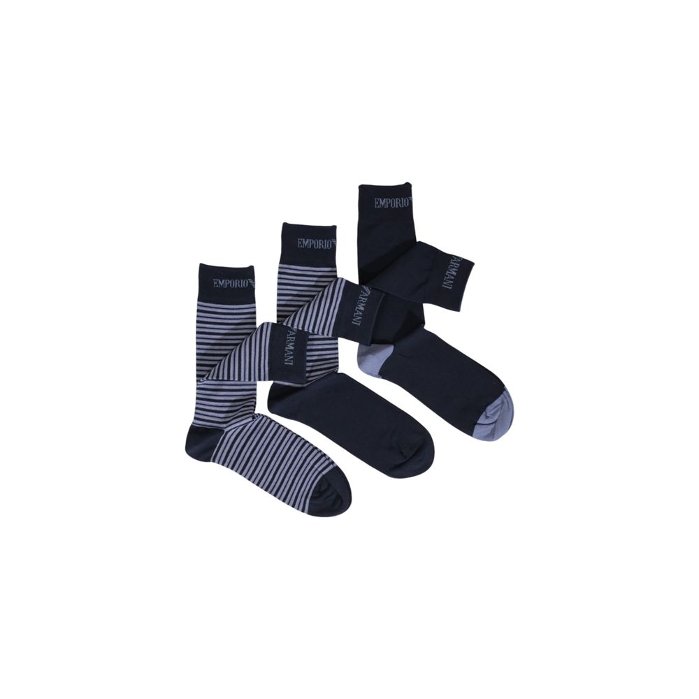 Emporio Armani Blue Cotton Sock for Elevating Style