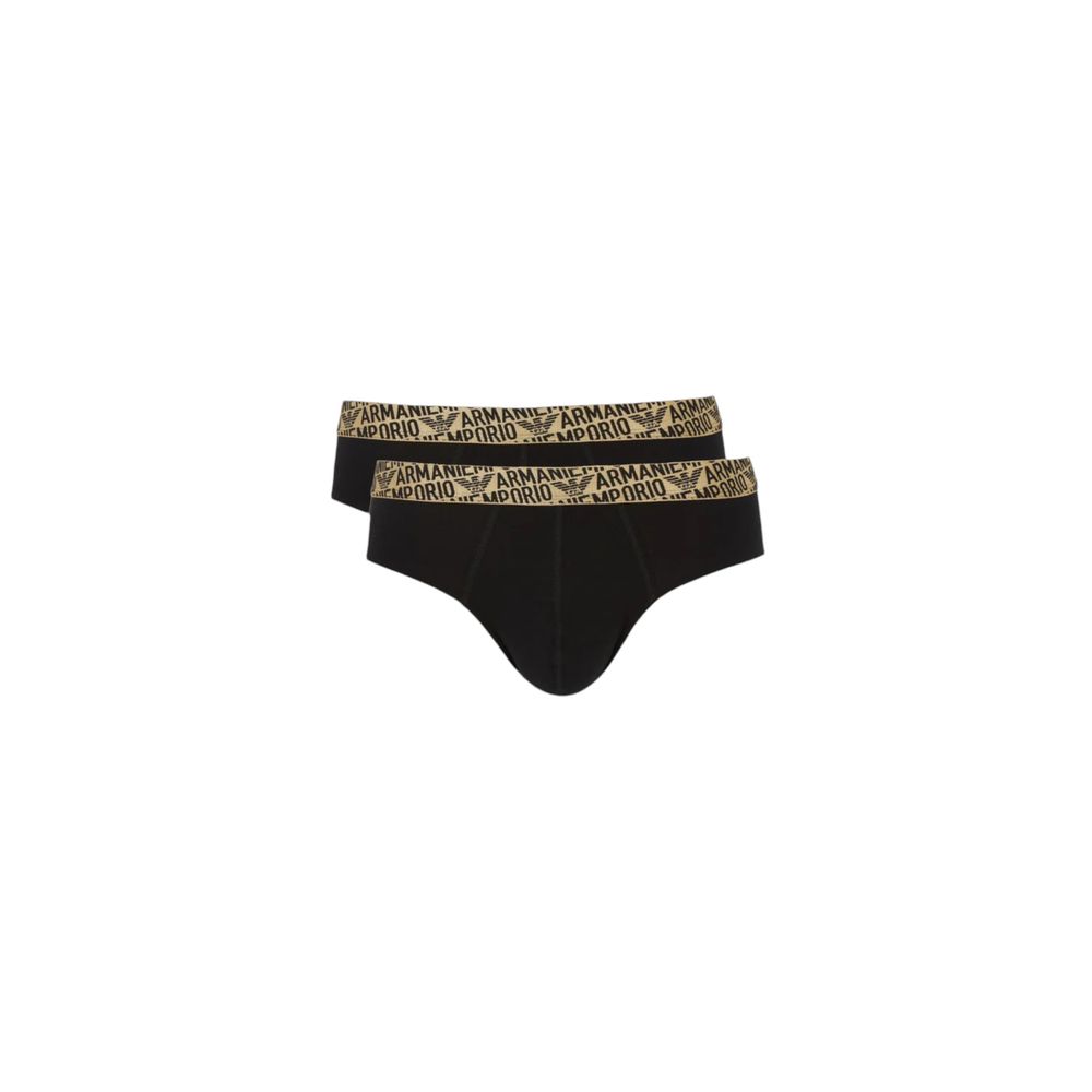 Emporio Armani Black Bicolor Cotton Briefs Collection