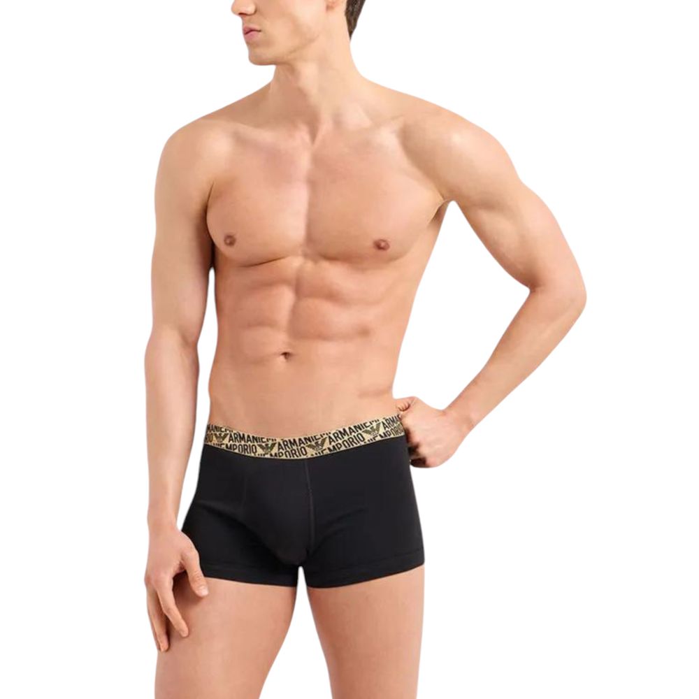 Emporio Armani Black Bicolor Cotton Underwear Excellence