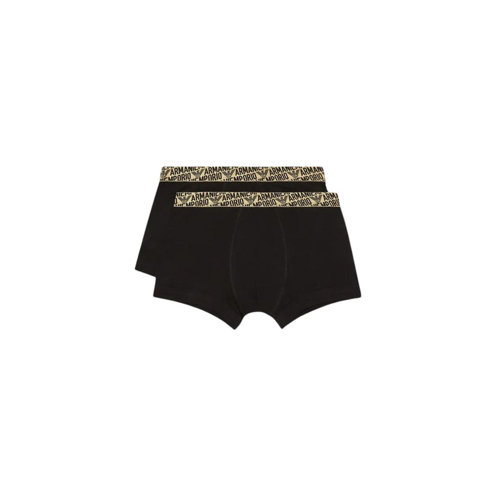 Emporio Armani Black Bicolor Cotton Underwear Excellence
