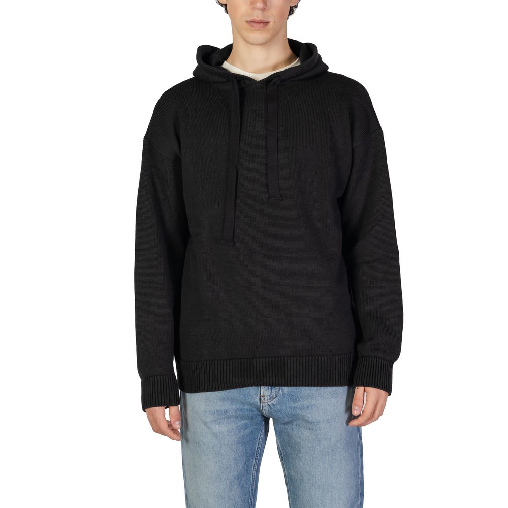 Underclub Black Cotton Sweater for Elevated Casual Elegance