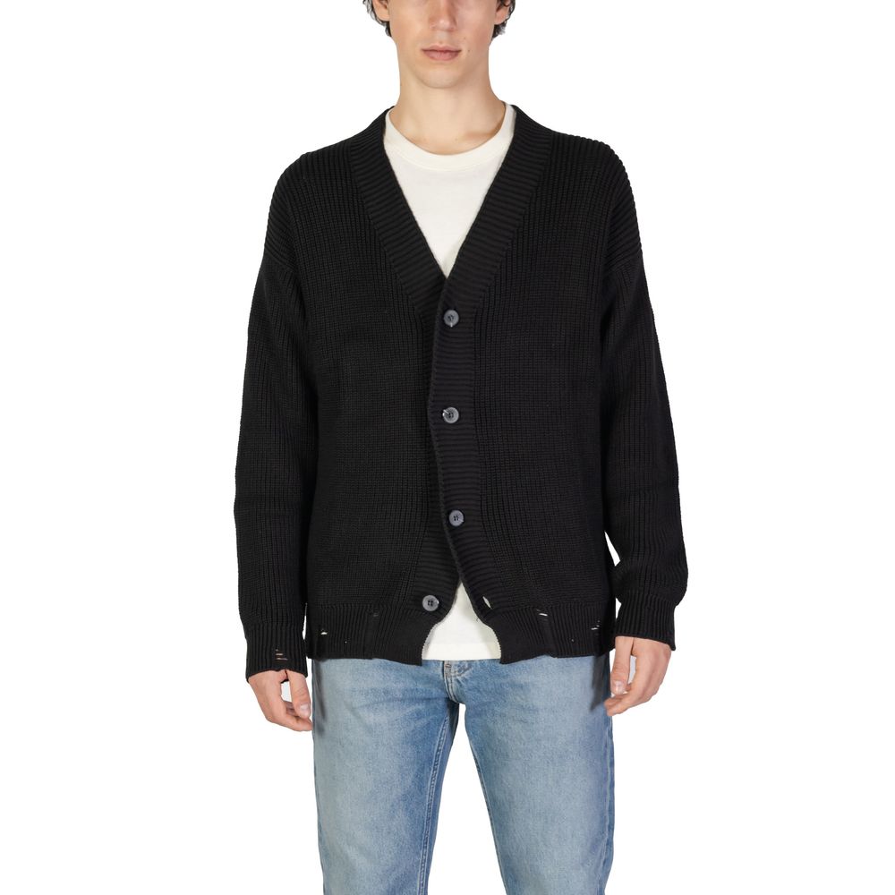 Underclub Black Cotton Cardigan for Timeless Elegance