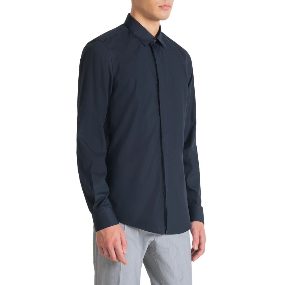 Antony Morato Blue Cotton Shirt for Elegant Wardrobe