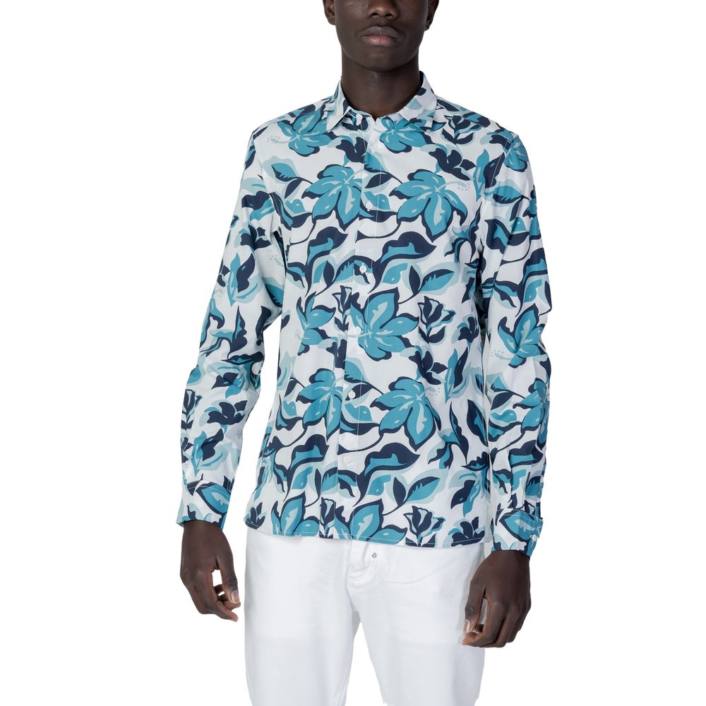 Antony Morato Blue Viscose Shirt for Effortless Elegance