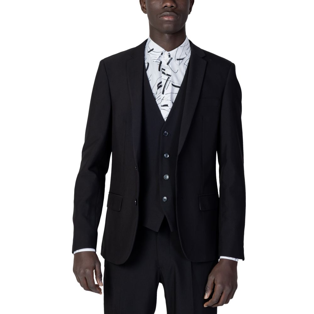 Antony Morato Black Wool Suit Jacket for Sophisticated Style