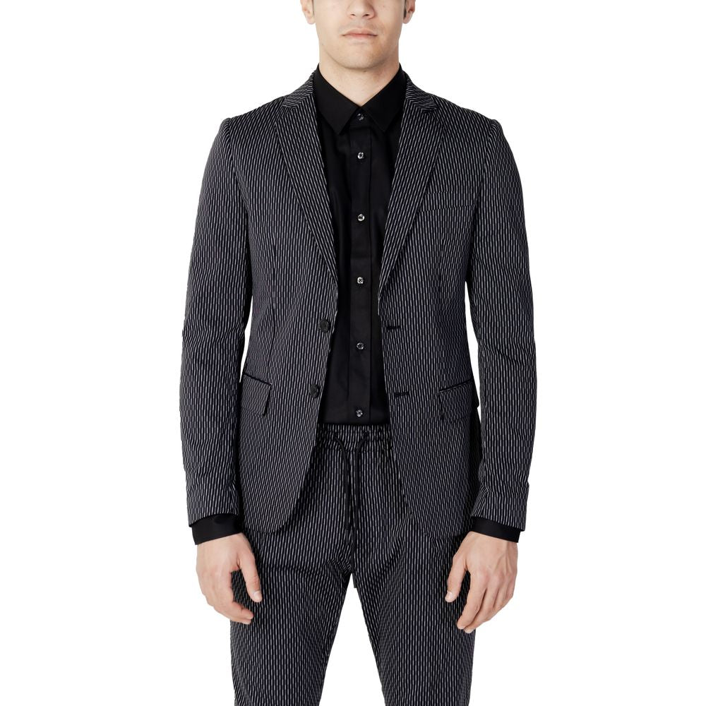 Antony Morato Black Cotton Blazer for Timeless Elegance
