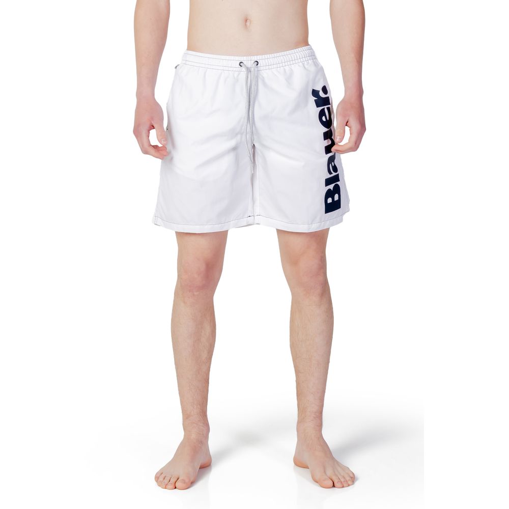 Blauer White Cotton Swimwear for Effortless Summer Elegance