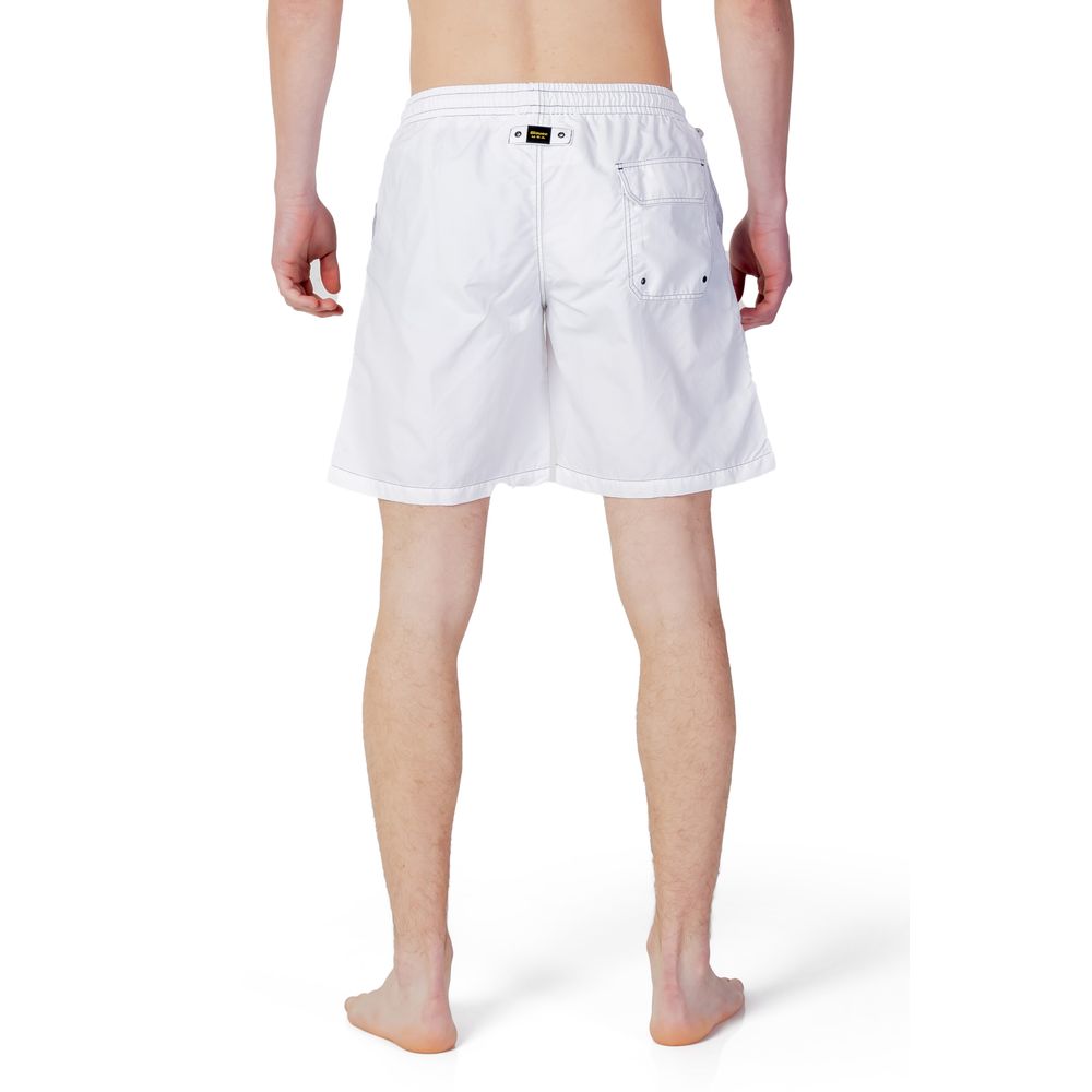 Blauer White Cotton Swimwear for Effortless Summer Elegance