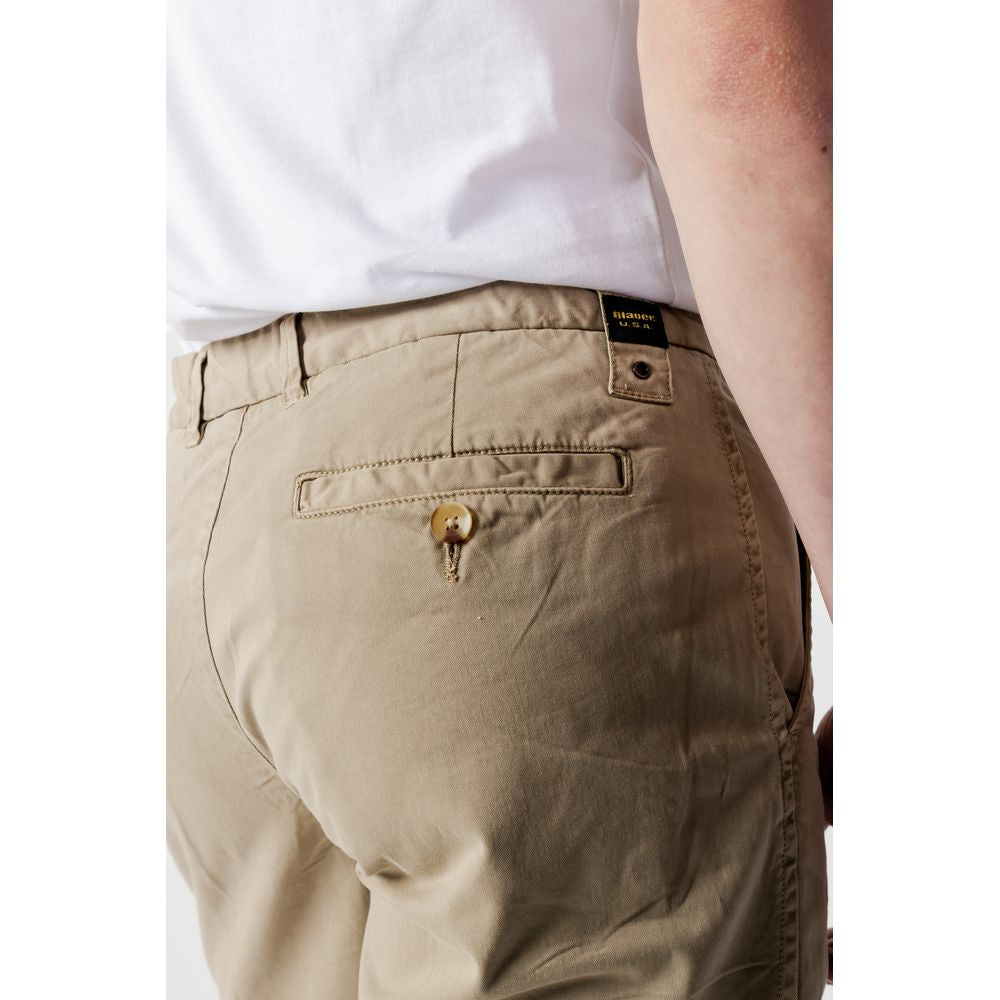 Blauer Beige Cotton Short for Effortless Summer Elegance