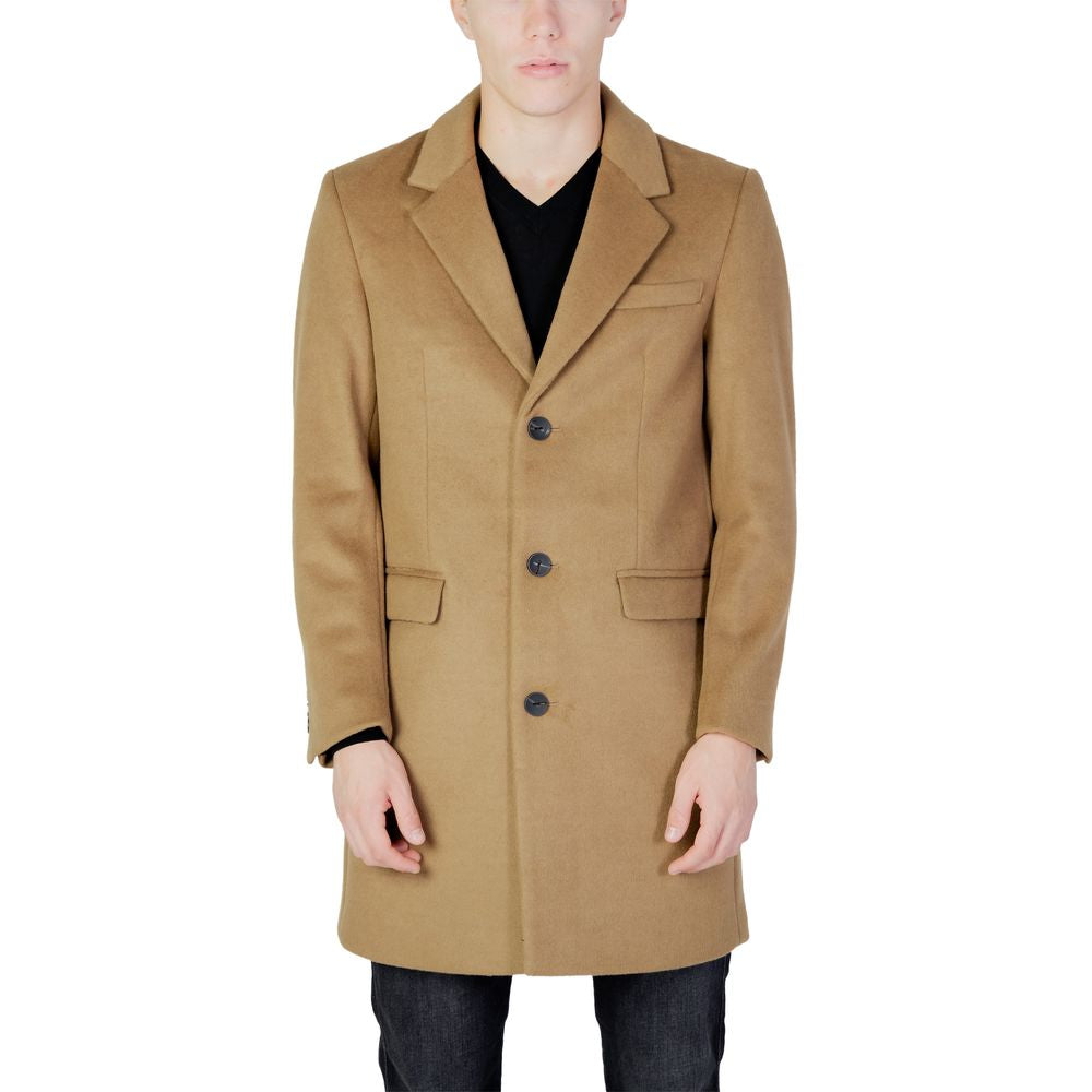Antony Morato Beige Wool Jacket for Effortless Elegance