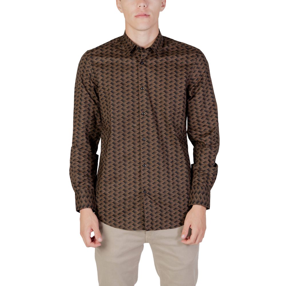 Antony Morato Brown Cotton Shirt for Distinctive Elegance