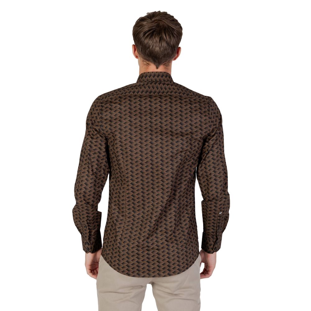 Antony Morato Brown Cotton Shirt for Distinctive Elegance