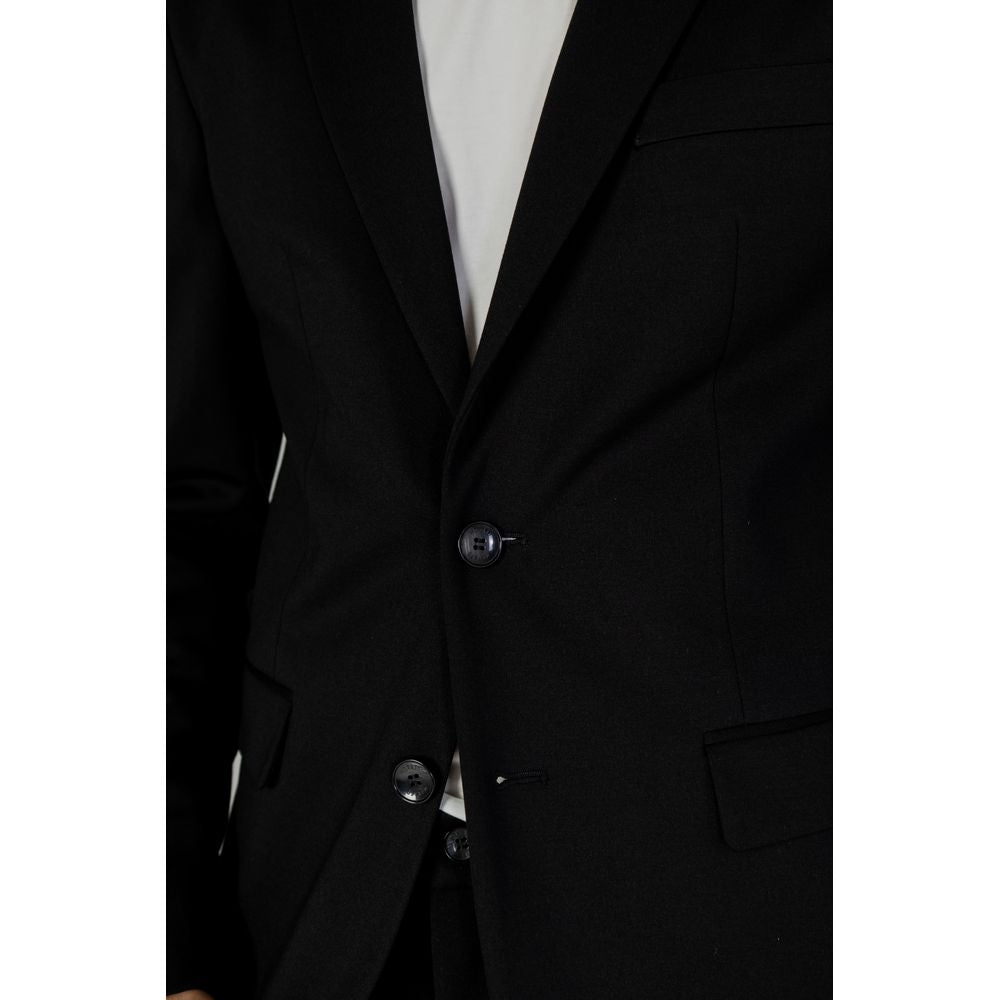 Antony Morato Black Wool Suit for Modern Sophistication