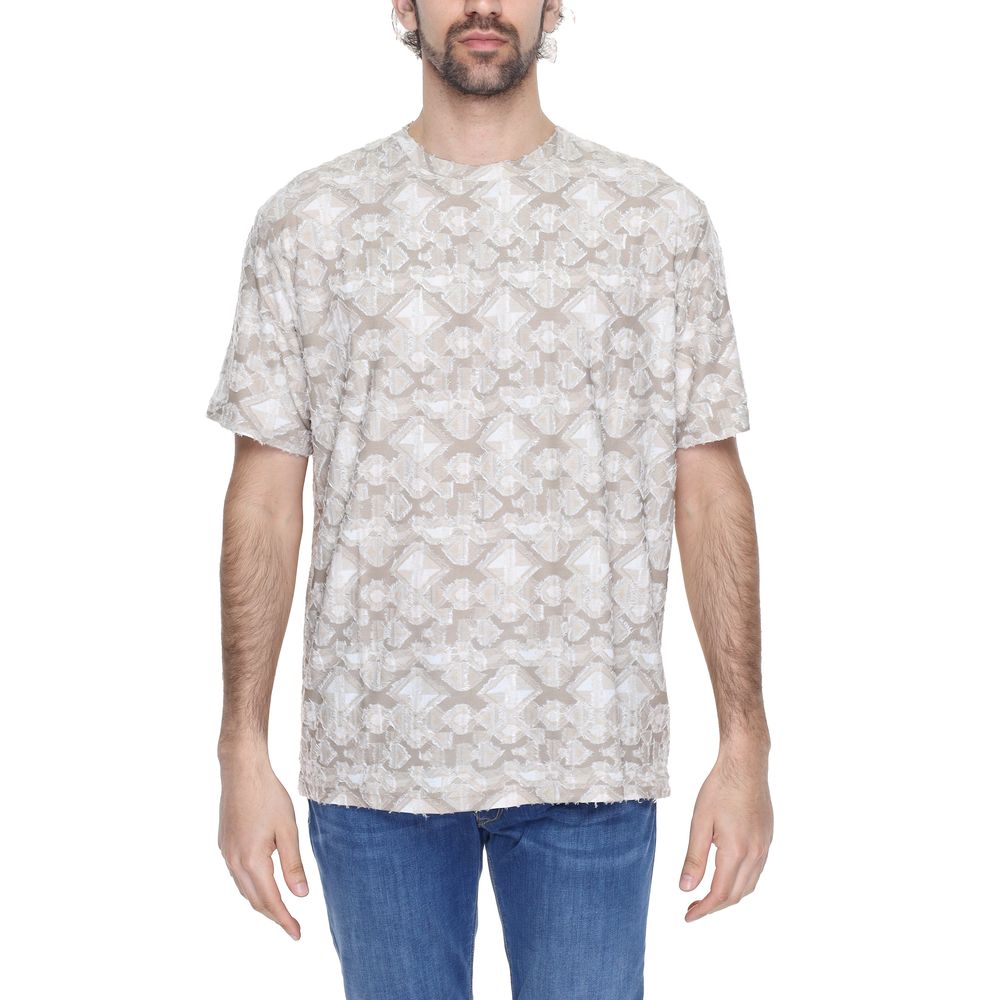 Antony Morato Beige Viscose T-Shirt for Elevated Casual Style