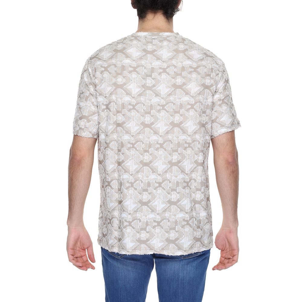 Antony Morato Beige Viscose T-Shirt for Elevated Casual Style