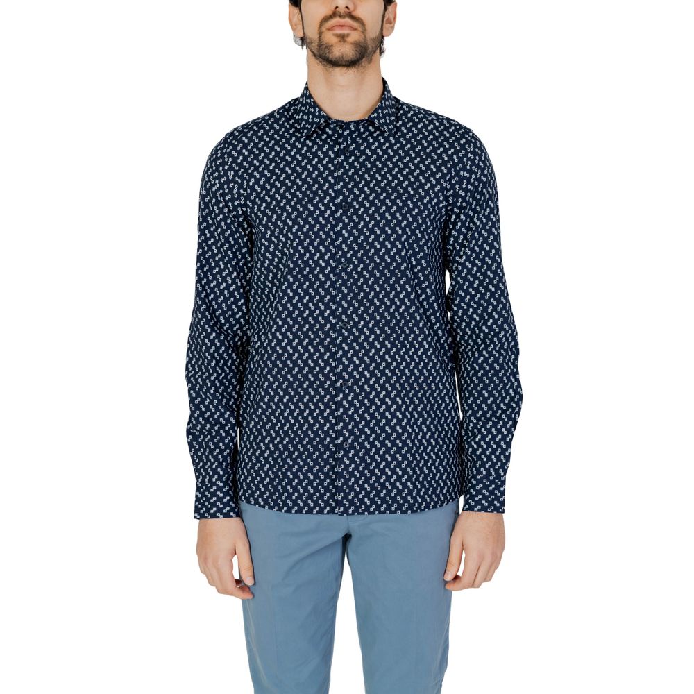 Antony Morato Blue Viscose Shirt for Timeless Elegance