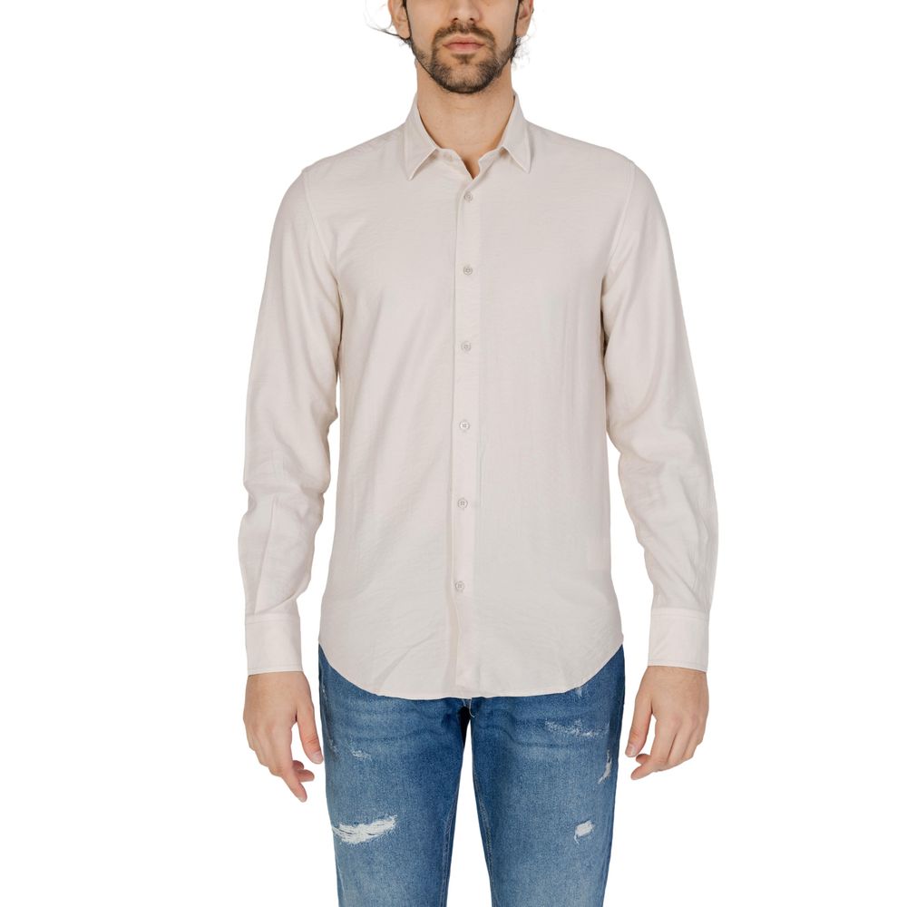 Antony Morato Beige Viscose Shirt for Elevated Style