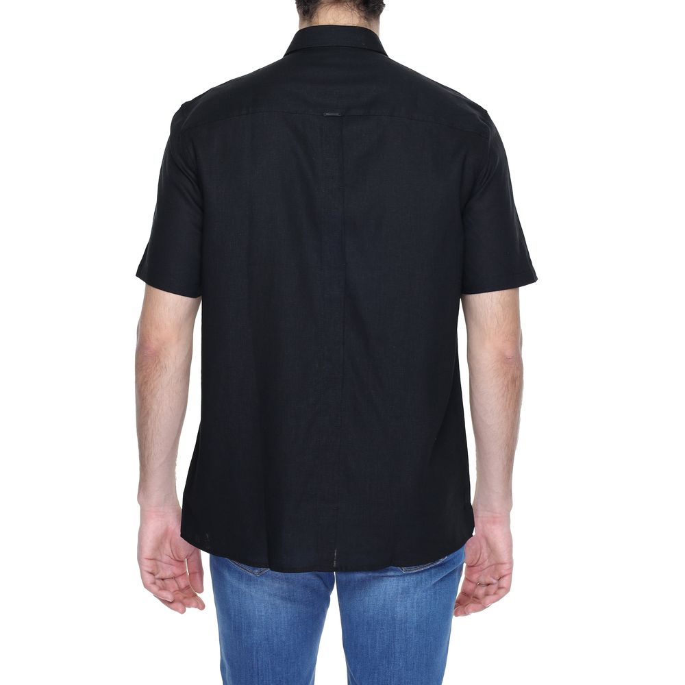 Antony Morato Black Linen Shirt for Timeless Elegance