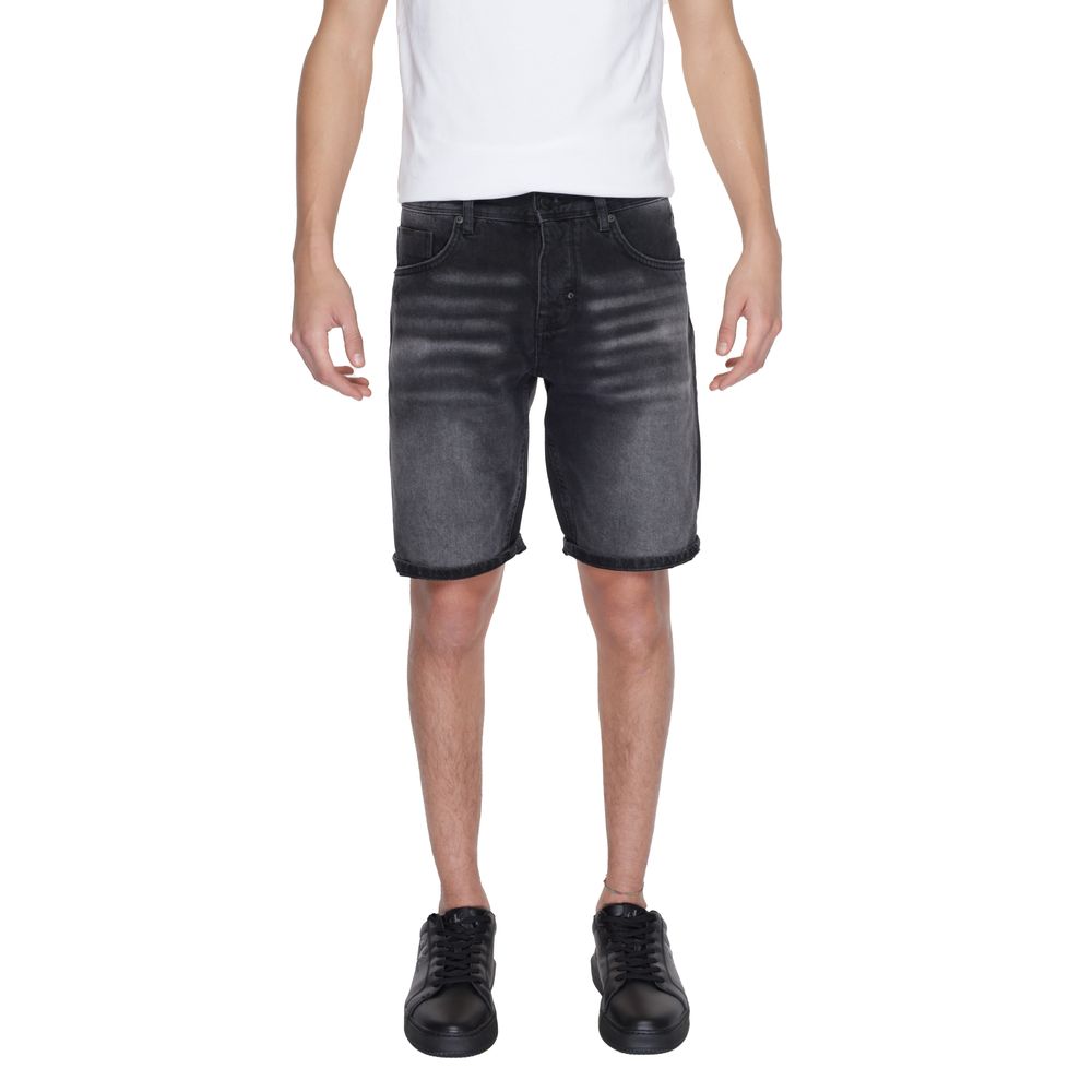Antony Morato Black Cotton Short for Effortless Elegance