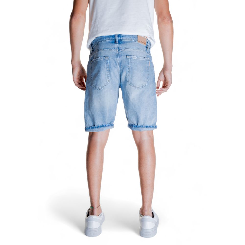 Antony Morato Light Blue Cotton Short for Elevated Style