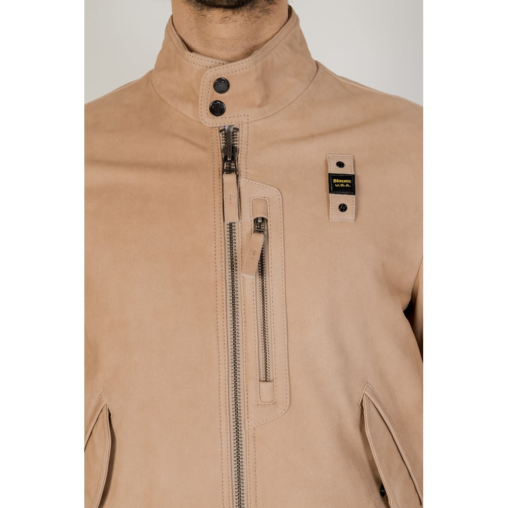 Blauer Beige Leather Jacket - Timeless Luxury Redefined