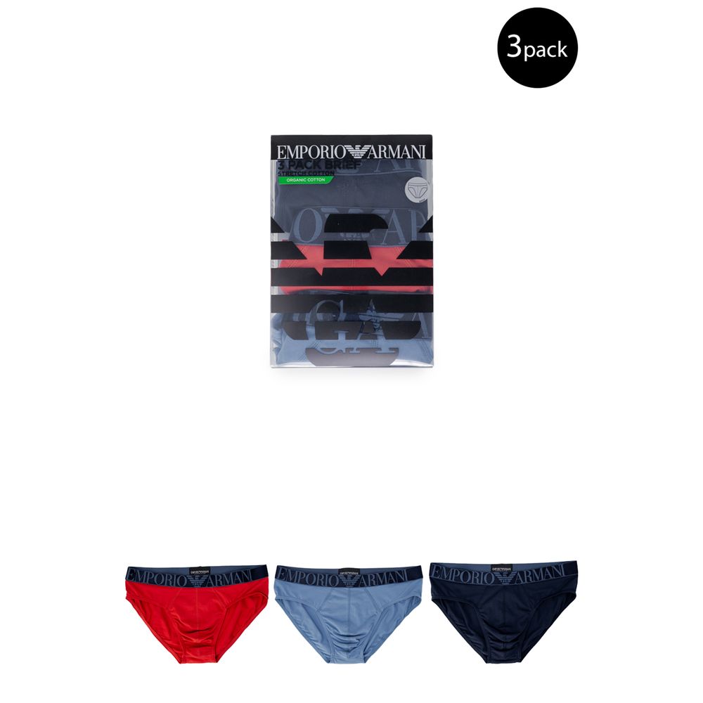 Emporio Armani Blue Cotton Underwear Luxury Briefs