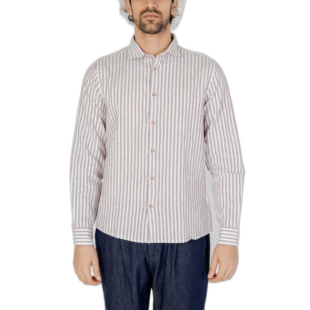 Hamaki-Ho Brown Linen Shirt for Effortless Sophistication