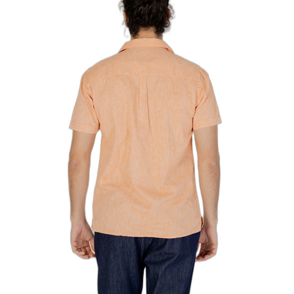 Hamaki-Ho Orange Linen Shirt for Effortless Sophistication