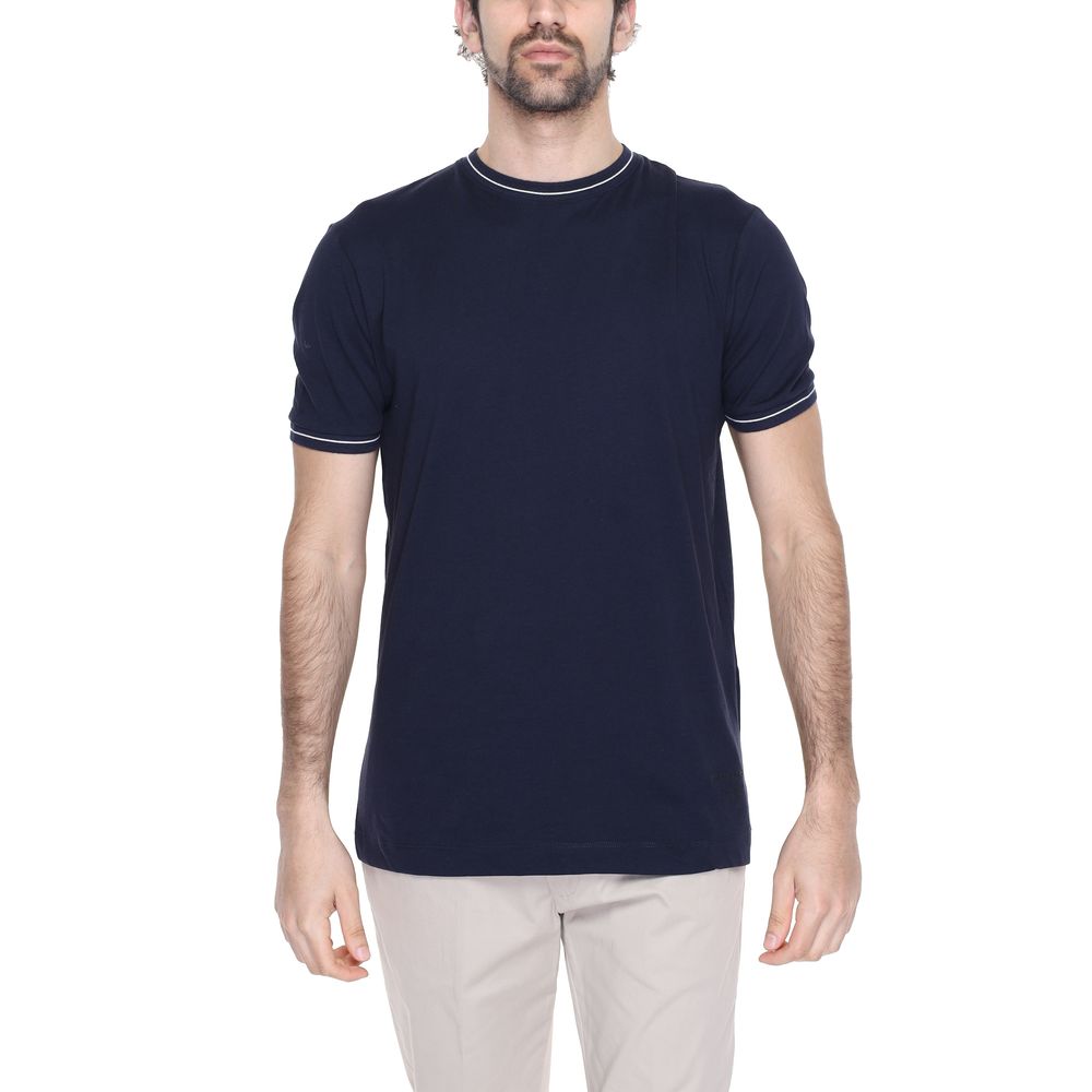 Hamaki-Ho Blue Cotton T-Shirt for Elevated Casual Style