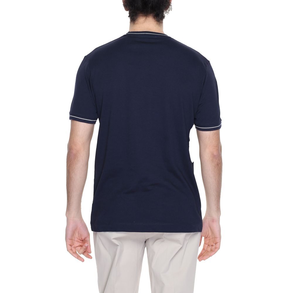 Hamaki-Ho Blue Cotton T-Shirt for Elevated Casual Style