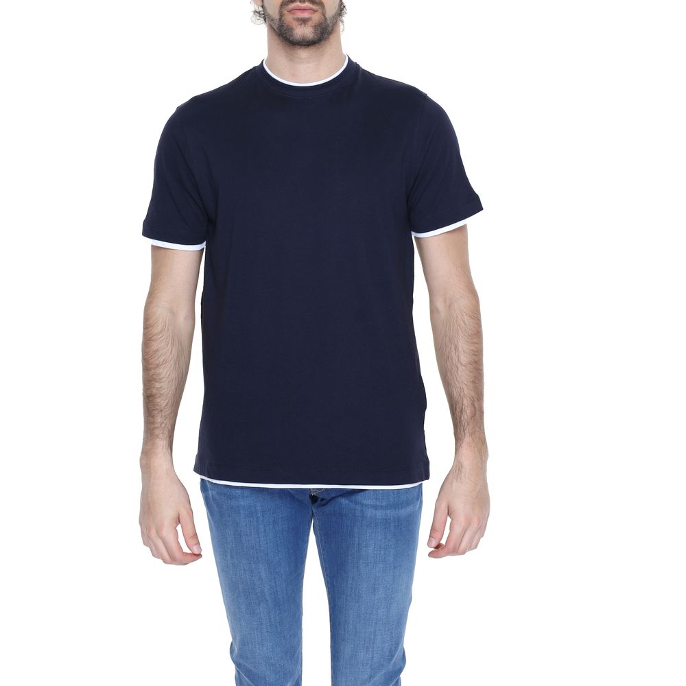 Hamaki-Ho Blue Cotton T-Shirt for Effortless Elegance
