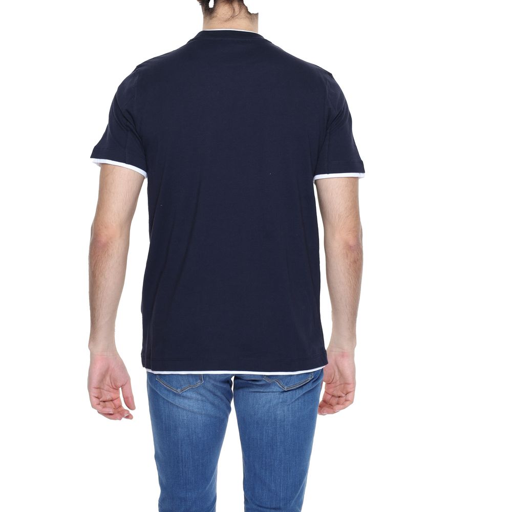 Hamaki-Ho Blue Cotton T-Shirt for Effortless Elegance
