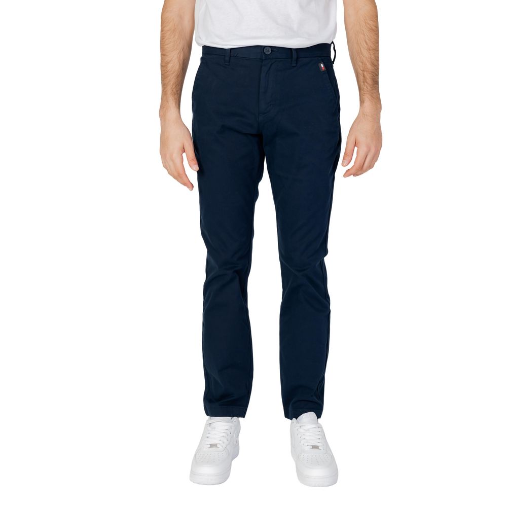 Tommy Hilfiger Blue Cotton Chinos for Effortless Elegance