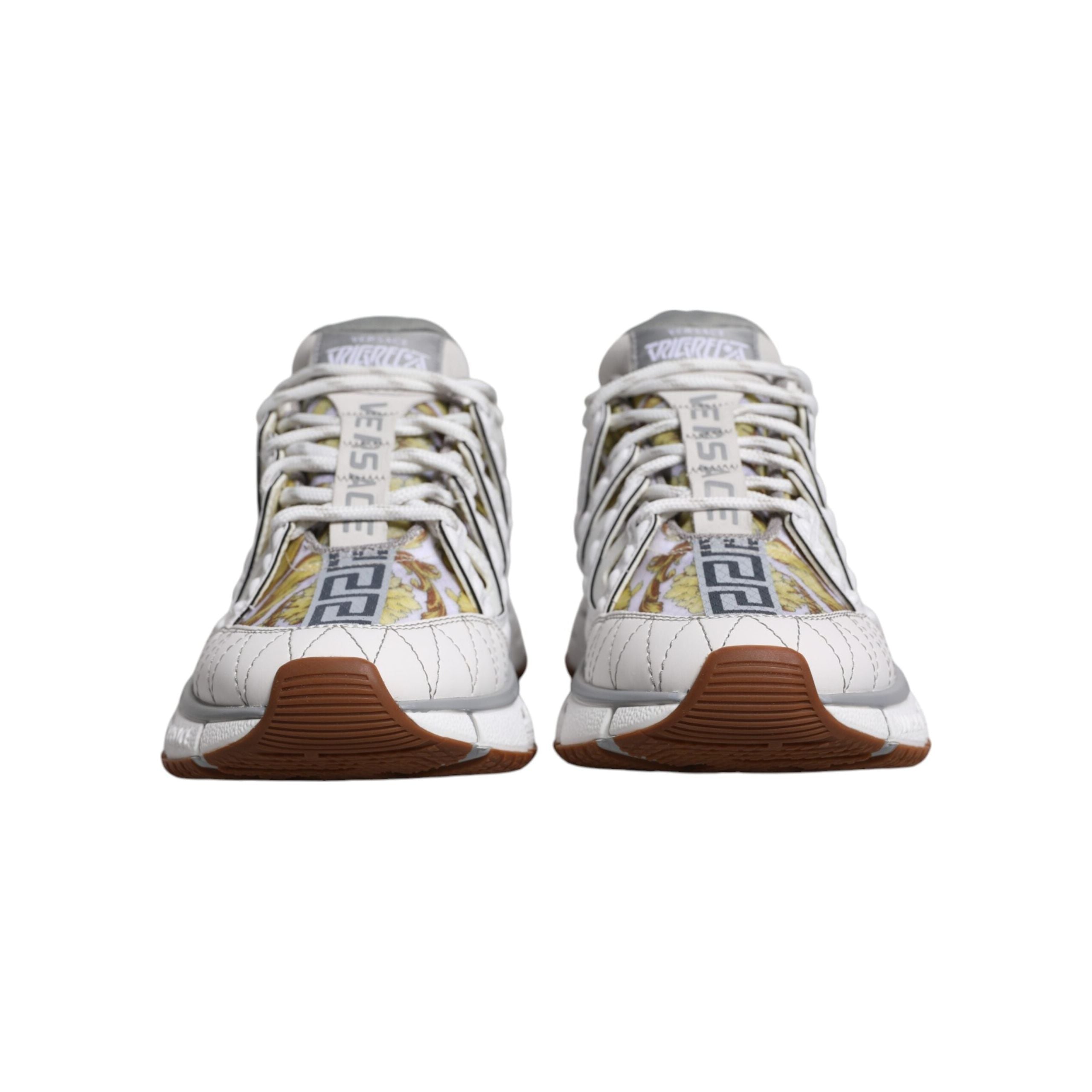 Versace White Leather Low Top Sneakers Shoes