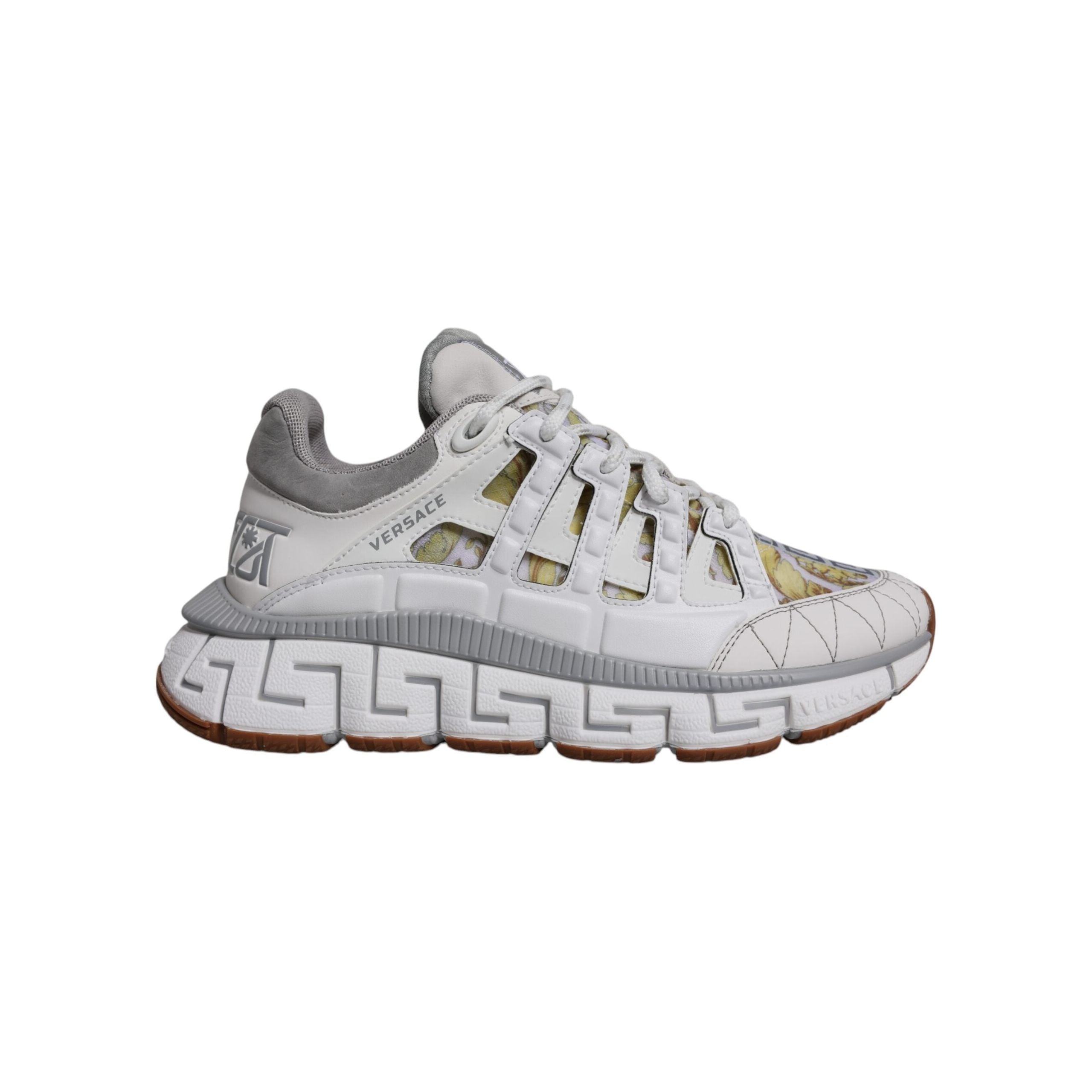Versace White Leather Low Top Sneakers Shoes