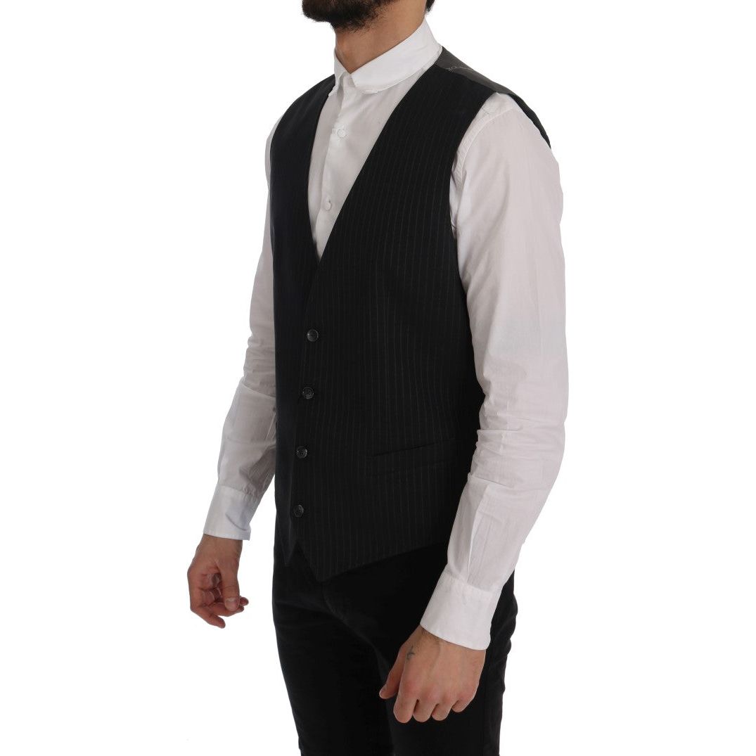 Dolce & Gabbana Gray Cotton Viscose Waistcoat Vest