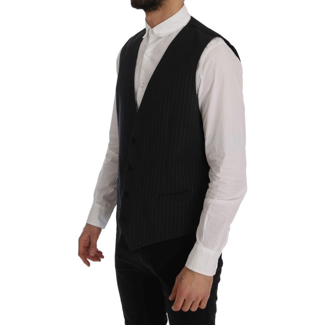 Dolce & Gabbana Gray Cotton Viscose Waistcoat Vest
